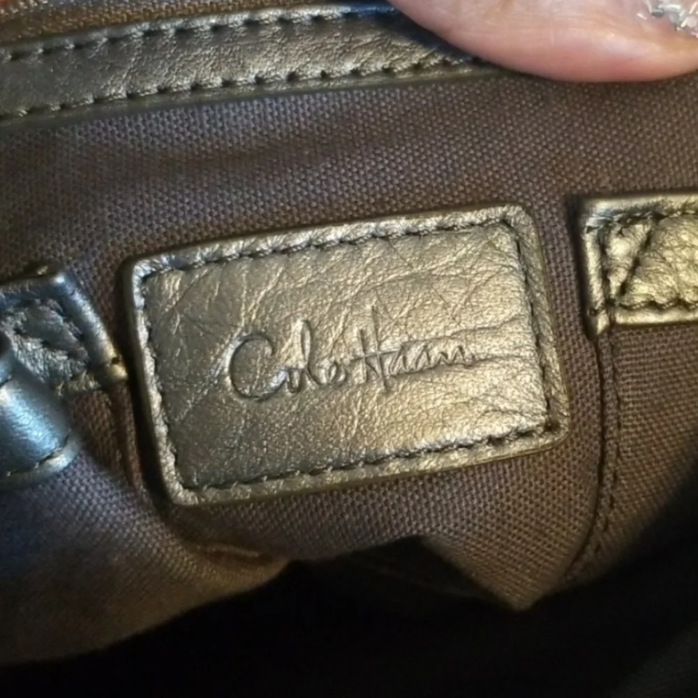 RARE Cole Haan Pleated Leather Satchel Hobo Bag Purse